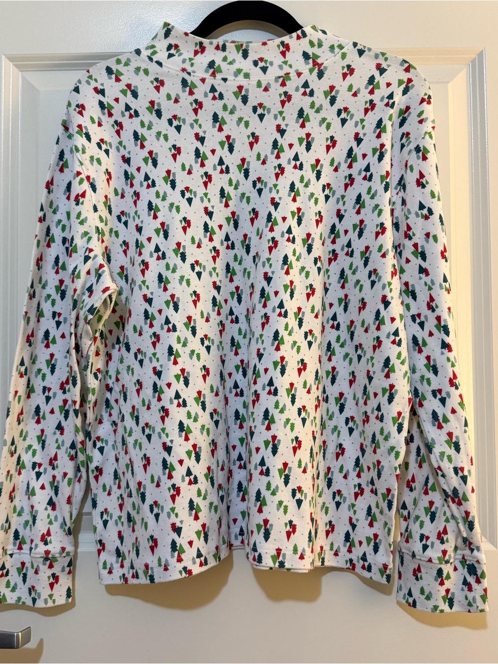 Vintage women’s mock turtleneck Christmas tree pattern long sleeve top size XL